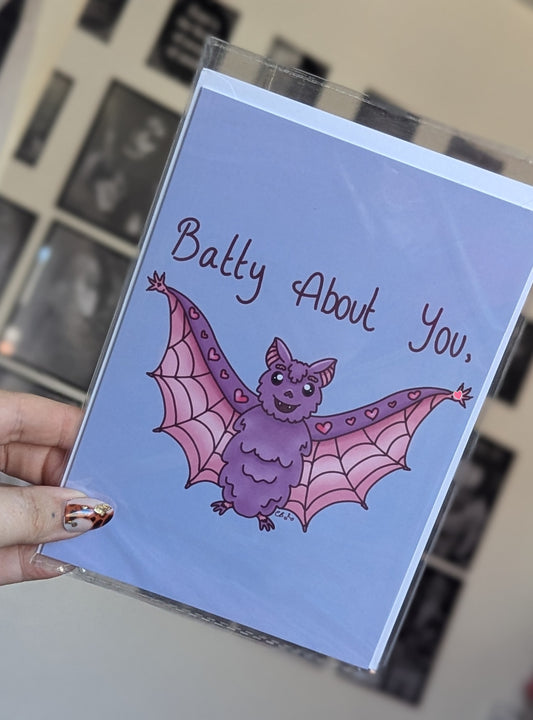 Batty valentines card.