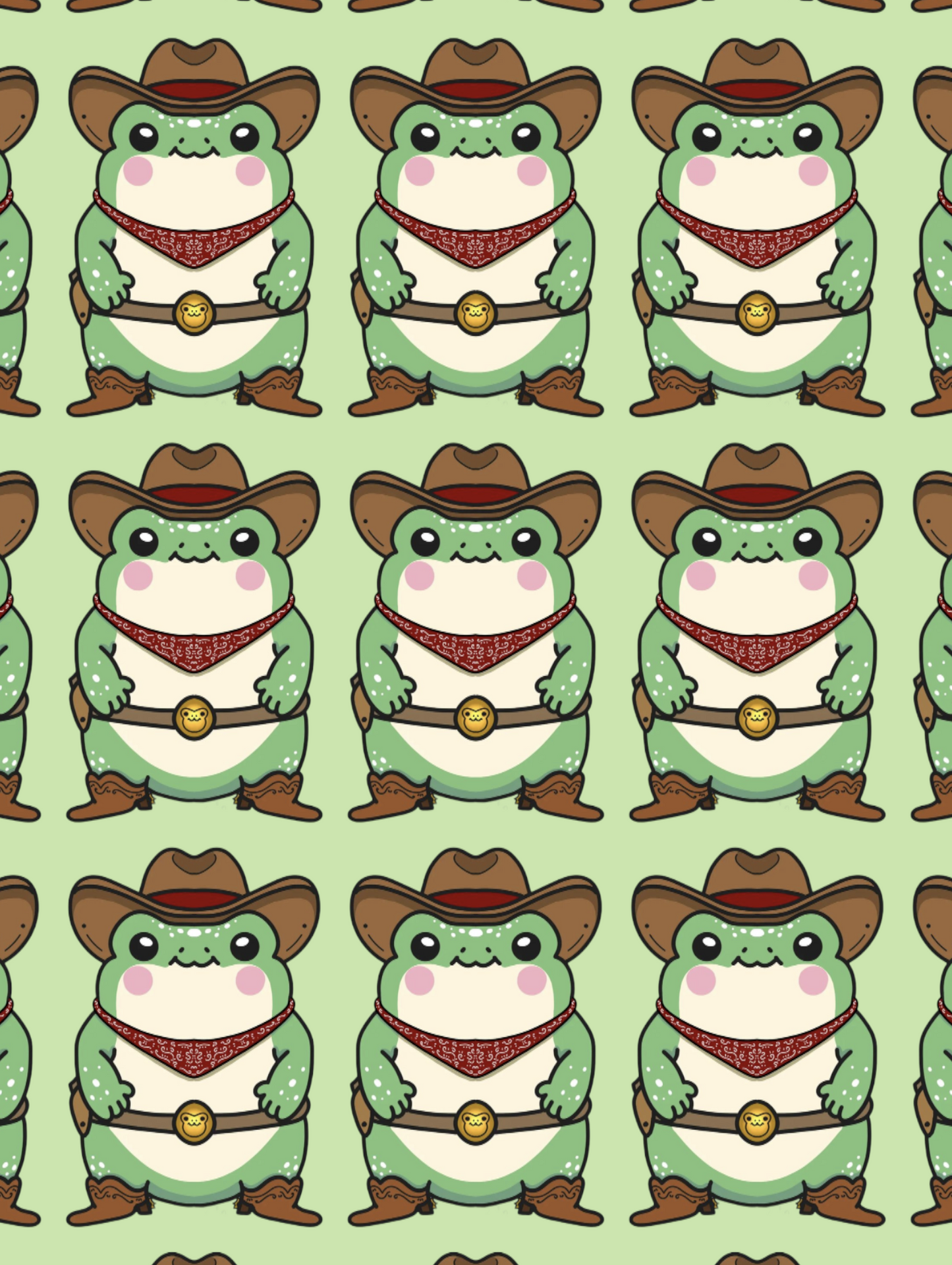 Cowboy frog Green backgrounds