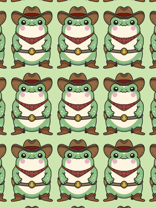 Cowboy frog Green backgrounds